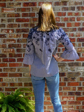 Top Aubrey - White and Navy - The Ruby Lotus Boutique