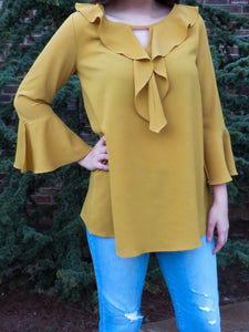 Top Isabella - Mustard - The Ruby Lotus Boutique