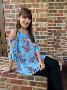 Top Jasmine - Blue - The Ruby Lotus Boutique