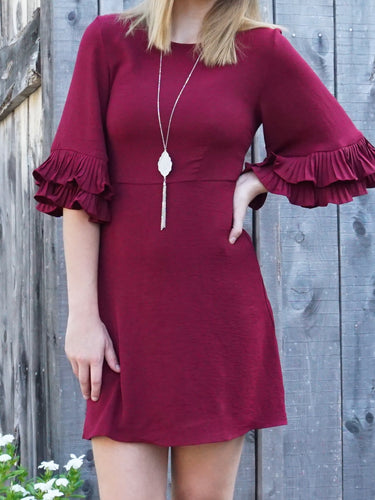 dress Renee - Burgundy - The Ruby Lotus Boutique